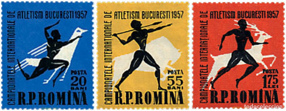 Sellos: 61872 MNH RUMANIA 1957 CAMPEONATOS INTERNACIONALES DE ATLETISMO EN BUCAREST
