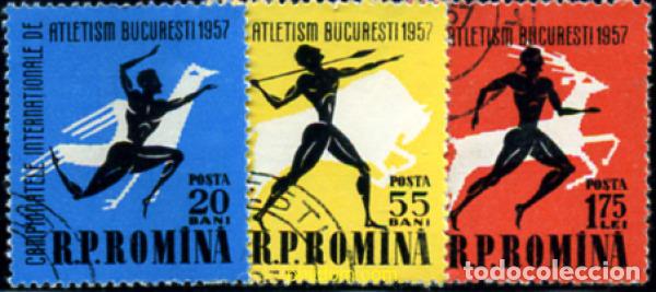 Sellos: 234312 USED RUMANIA 1957 CAMPEONATOS INTERNACIONALES DE ATLETISMO EN BUCAREST