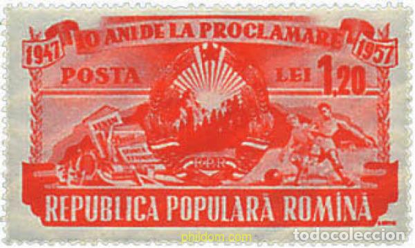 Sellos: 234310 HINGED RUMANIA 1957 10 ANIVERSARIO DE LA REPUBLICA