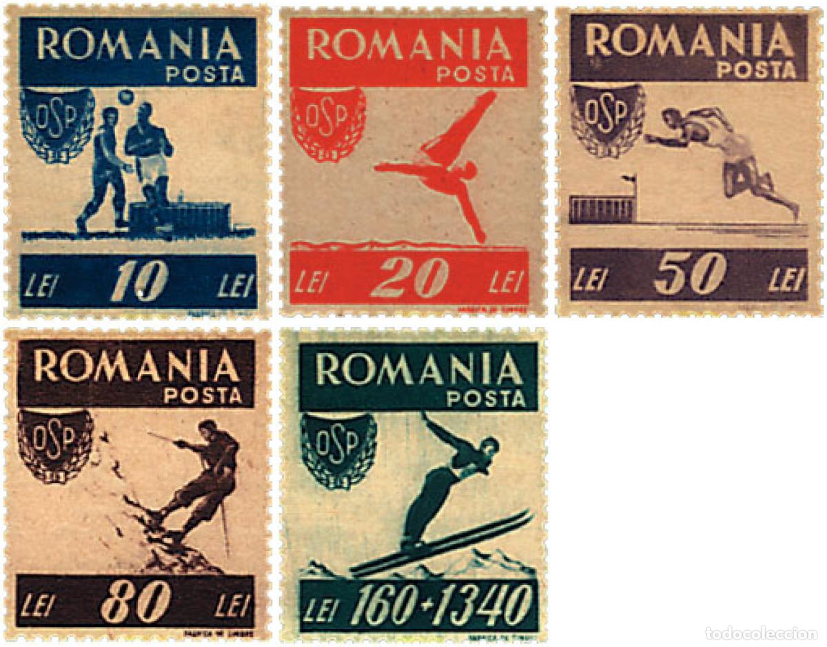 Briefmarken: 72001 MNH RUMANIA 1946 A BENEFICIO DE LA ORGANIZACION DEL DEPORTE POPULAR.