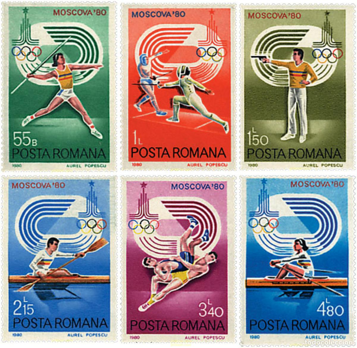 Sellos: 62007 MNH RUMANIA 1980 22 JUEGOS OLIMPICOS VERANO MOSCU 1980