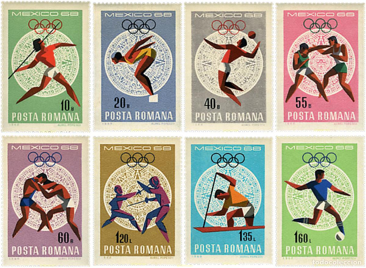 Sellos: 229556 HINGED RUMANIA 1968 19 JUEGOS OLIMPICOS VERANO MEXICO 1968