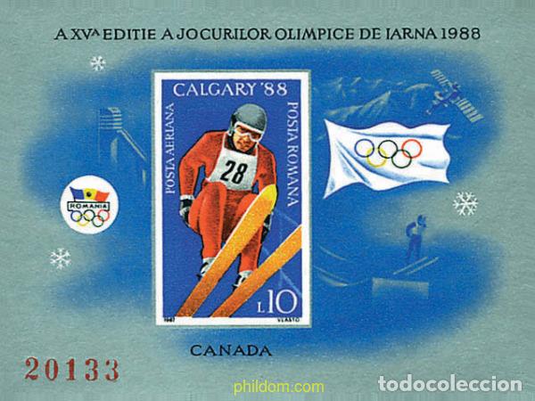 Sellos: 71631 MNH RUMANIA 1987 15 JUEGOS OLIMPICOS INVIERNO CALGARY 1988