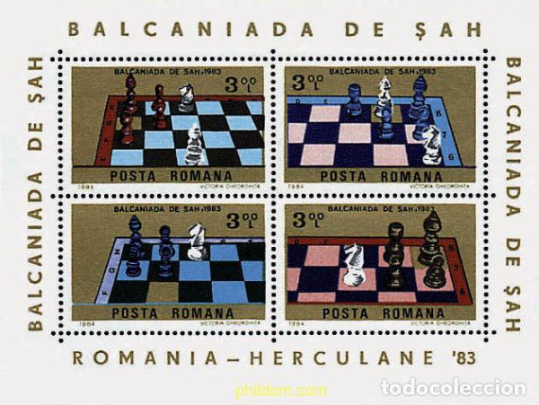 Sellos: 30658 MNH RUMANIA 1984 HERCULANE 83. BALCANIADA DE AJEDREZ