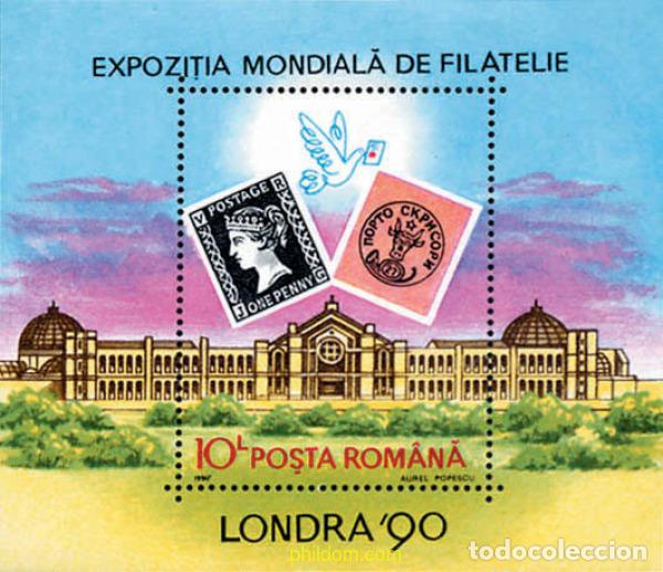 Sellos: 62357 MNH RUMANIA 1990 LONDON 90. EXPOSICION FILATELICA INTERNACIONAL