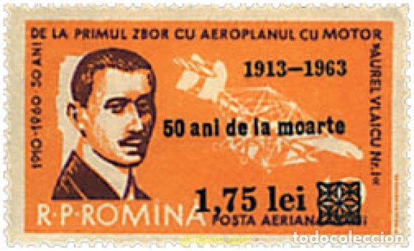 Sellos: 61901 MNH RUMANIA 1963 50 ANIVERSARIO DE LA MUERTE DE AUREL VIAICU
