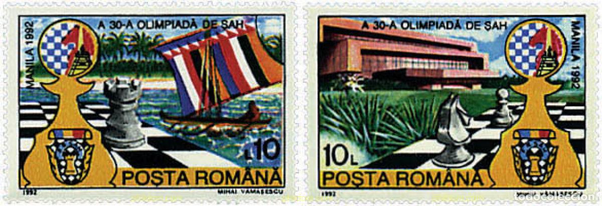 Sellos: 30660 MNH RUMANIA 1992 30 OLIMPIADA DE AJEDREZ EN MANILA