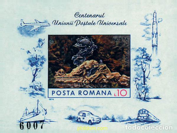 Sellos: 61237 MNH RUMANIA 1974 CENTENARIO DE LA UNION POSTAL UNIVERSAL