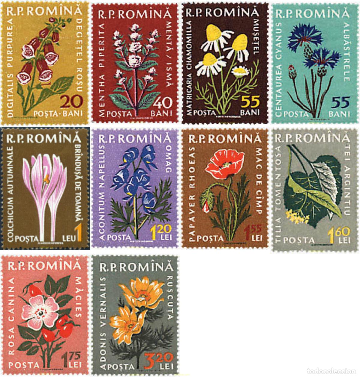 Sellos: 93923 MNH RUMANIA 1959 PLANTAS MEDICINALES