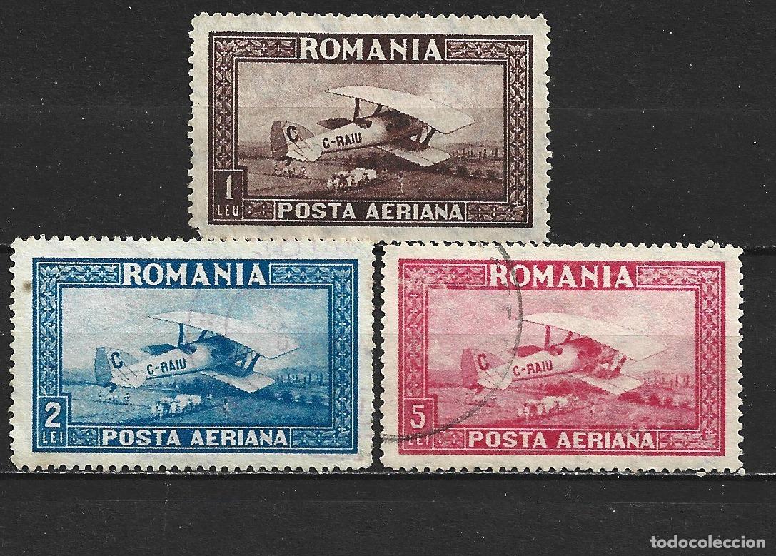 Sellos: RUMANIA CORREO AEREO YVERT NUM. 1/3 SERIE COMPLETA USADA