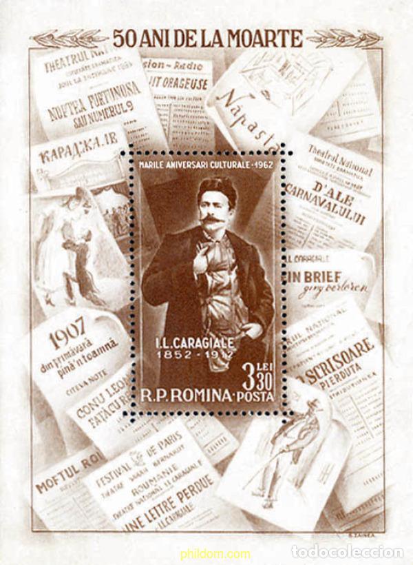 Sellos: 35375 MNH RUMANIA 1962 50 ANIVERSARIO DE LA MUERTE DEL ESCRITOR I.L. CARAGIALE
