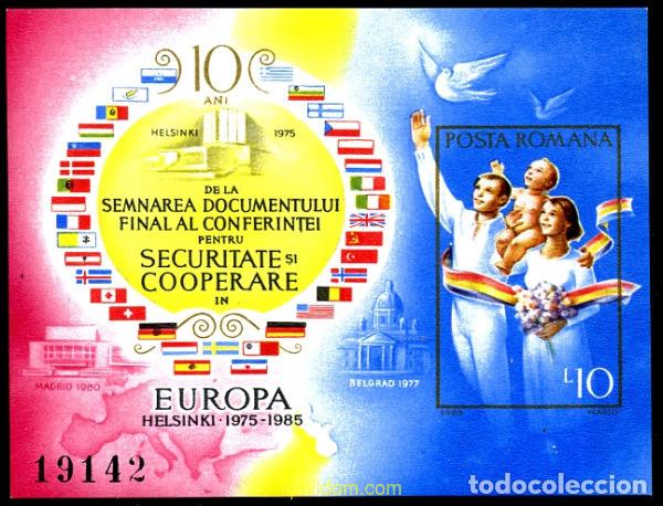 Sellos: 35769 MNH RUMANIA 1985 10 ANIVERSARIO DE LA FIRMA DE LOS ACUERDOS DE HELSINKI