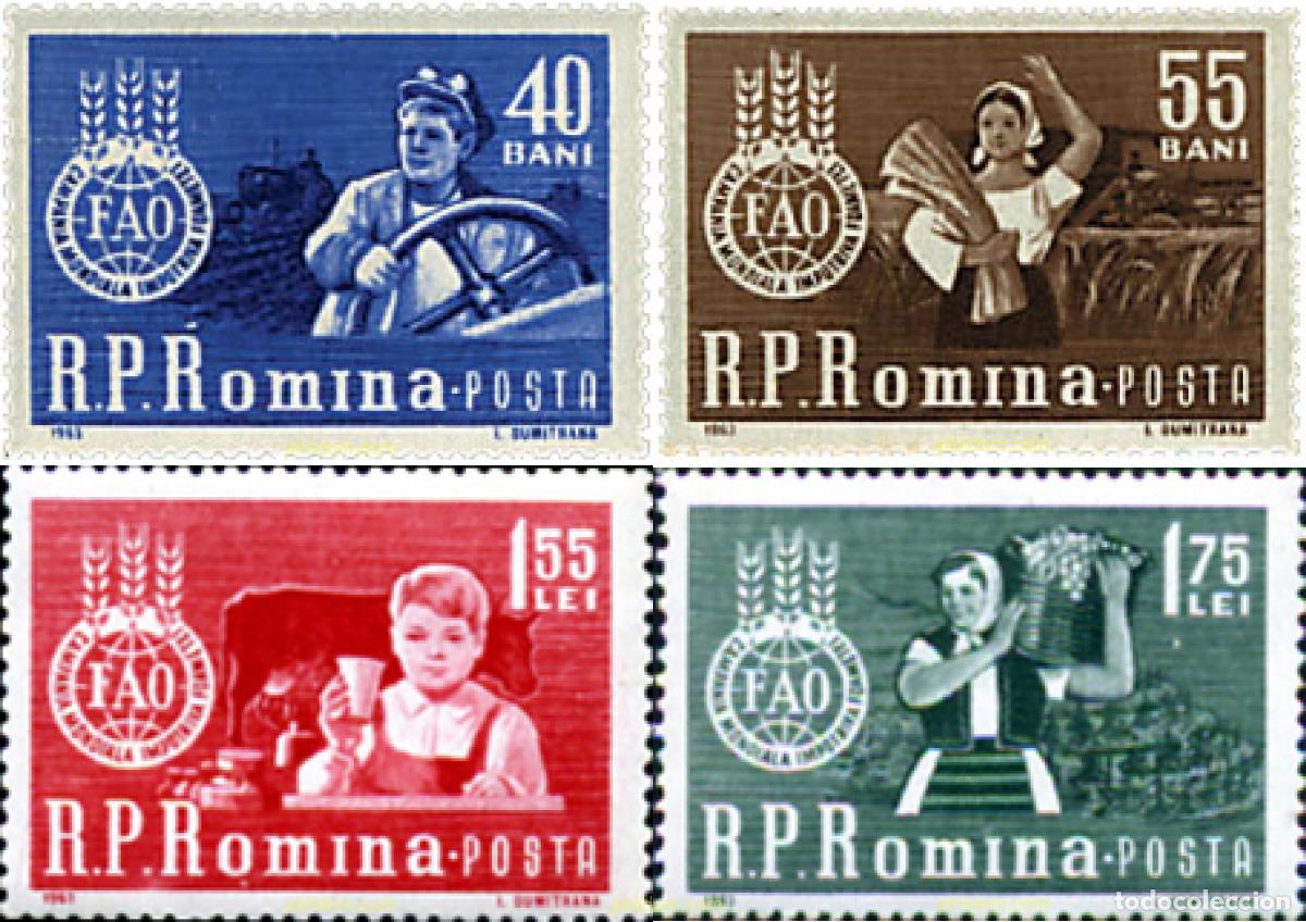 Sellos: 42440 MNH RUMANIA 1963 CAMPA&Ntilde;A MUNDIAL CONTRA EL HAMBRE