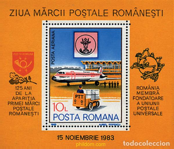 Sellos: 46011 MNH RUMANIA 1983 125 ANIVERSARIO DEL PRIMER SELLO RUMANO