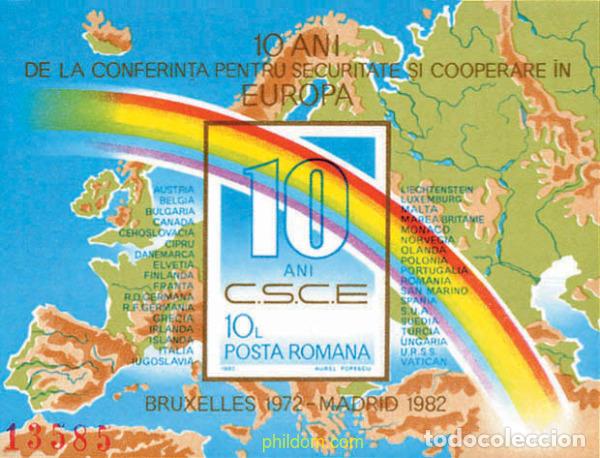 Sellos: 46500 MNH RUMANIA 1982 10 ANIVERSARIO DE LA CONFERENCIA SOBRE LA SEGURIDAD Y COOPERACION EN EUROPA