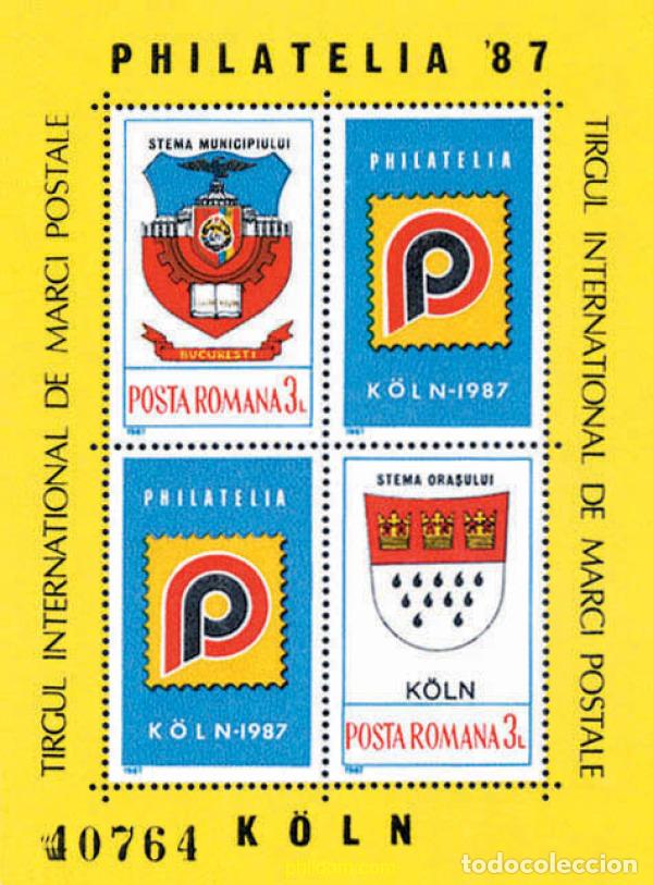 Sellos: 42600 MNH RUMANIA 1987 PHILATELIA 87. FERIA DEL SELLO EN COLONIA