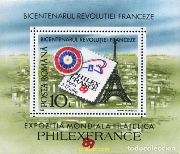 Sellos: 42605 MNH RUMANIA 1989 PHILEXFRANCE 89. EXPOSICION FILATELICA INTERNACIONAL
