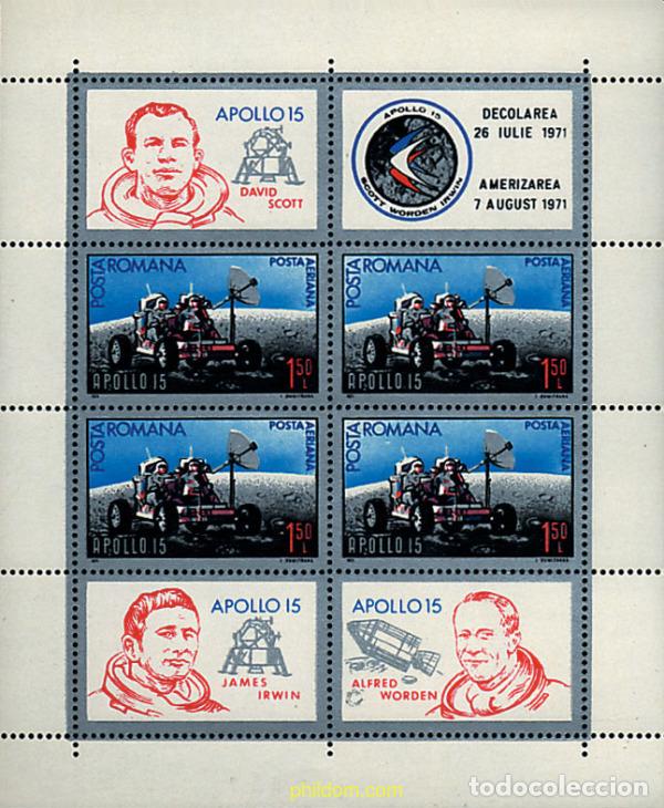 Sellos: 356234 MNH RUMANIA 1971 APOLLO XV