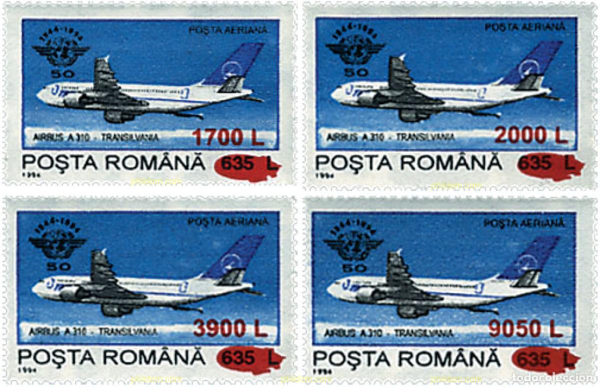 Sellos: 50906 MNH RUMANIA 2000 SERIE BASICA. AIRBUS A 310