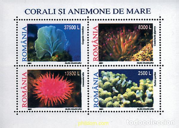 Sellos: 86288 MNH RUMANIA 2001 CORALES Y ANEMONAS