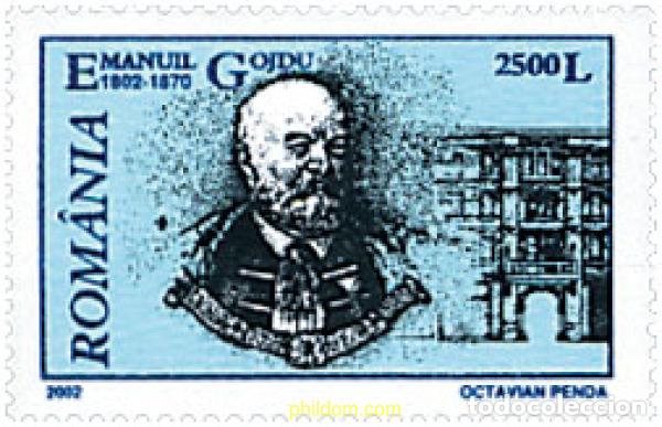 Sellos: 91387 MNH RUMANIA 2002 2 CENTENARIO DEL NACIMIENTO DE EMANUIL GOJDU