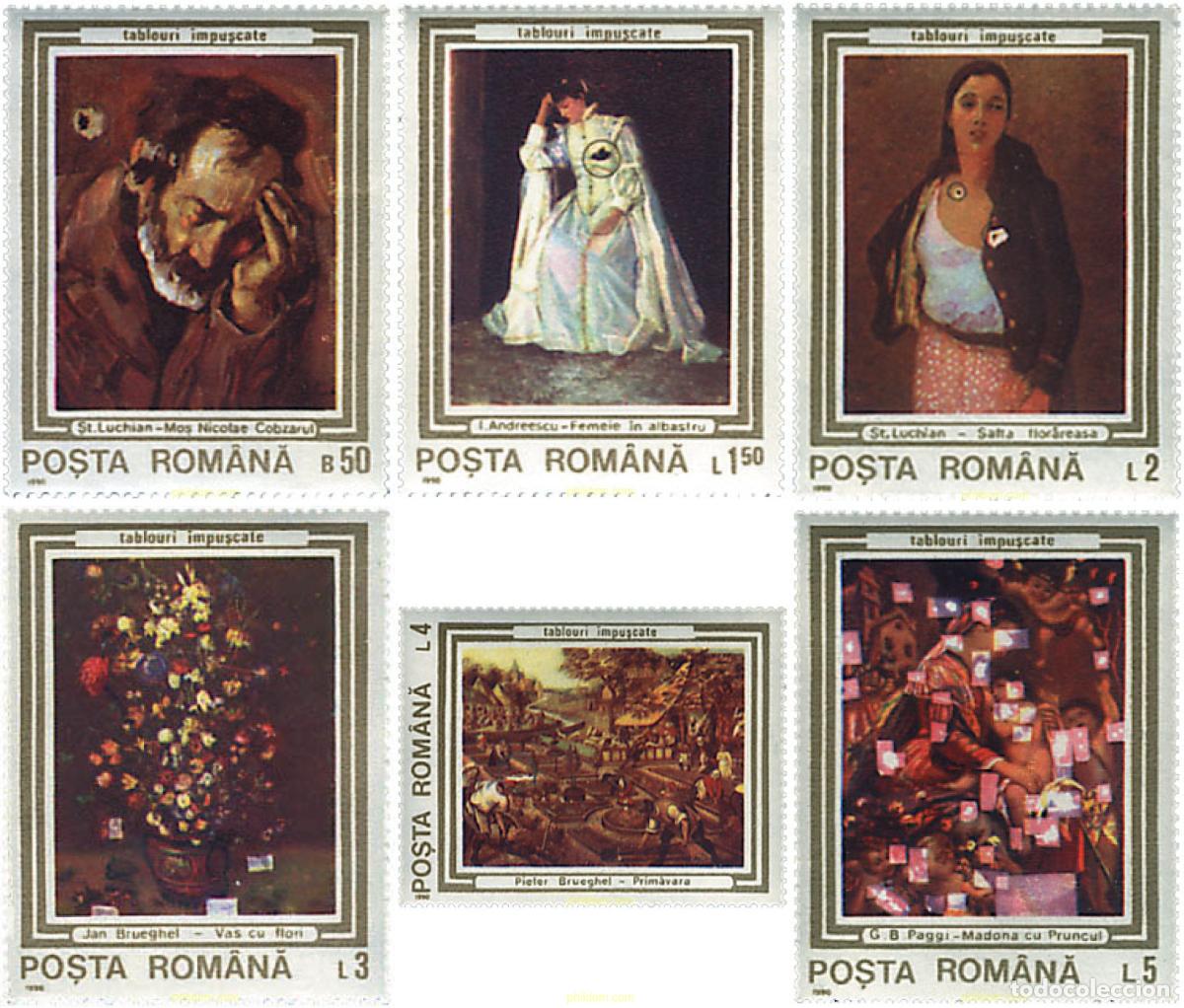 Sellos: 98388 MNH RUMANIA 1990 OBRAS DE ARTE