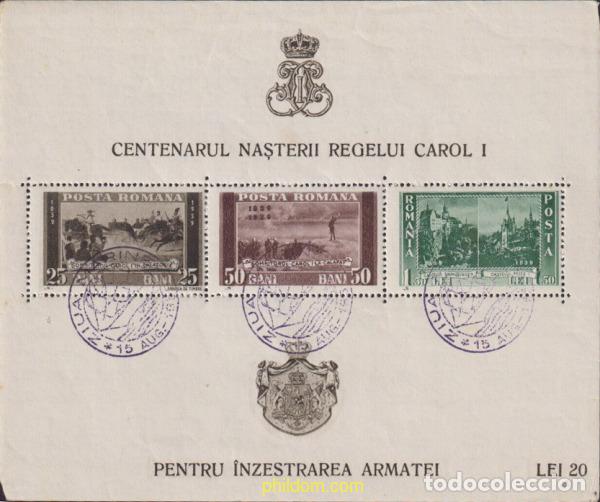 Sellos: 615121 USED RUMANIA 1939 CENTENARIO DEL NACIMIENTO DEL REY CARLOS I