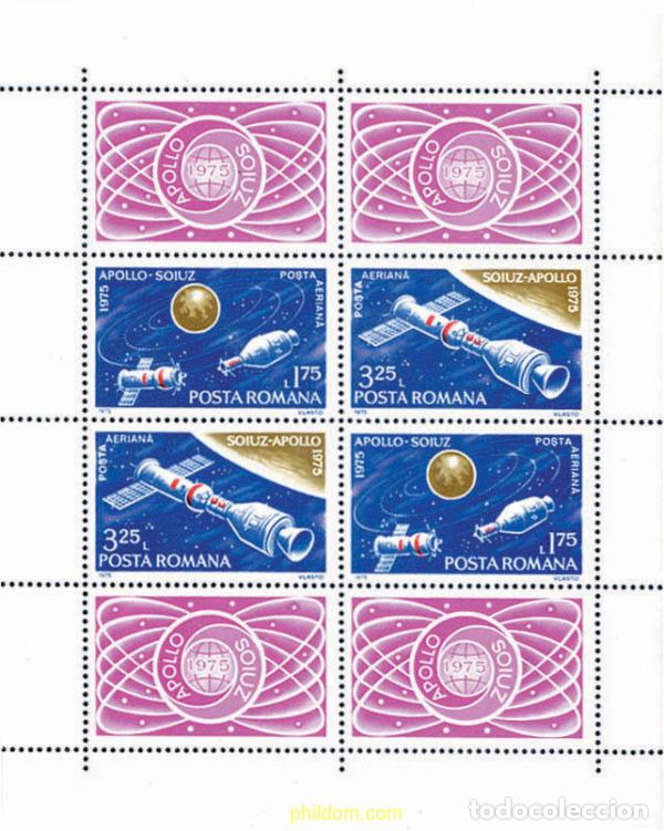 Sellos: 116837 MNH RUMANIA 1975 COOPERACION ESPACIAL USA-URSS