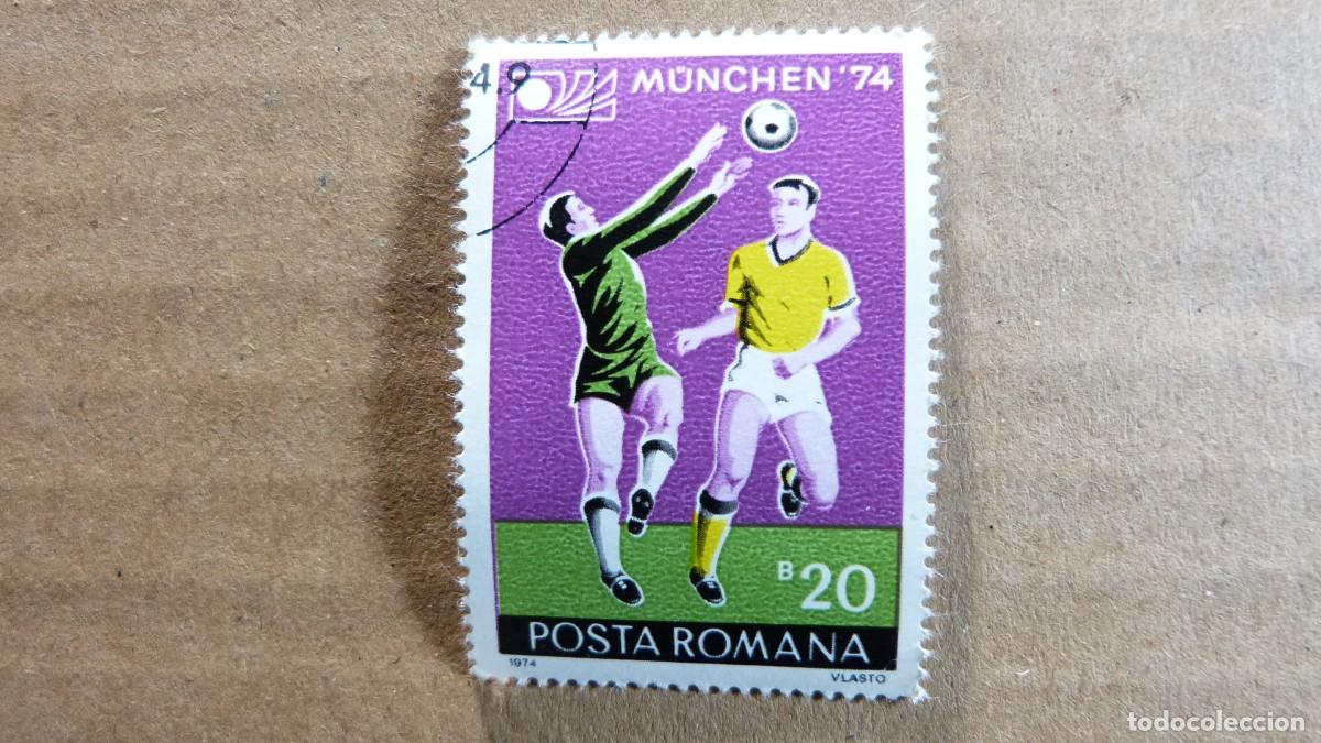 Sellos: Sello Rumania Mundial de Futbol Munchen 74 a&ntilde;o 1974