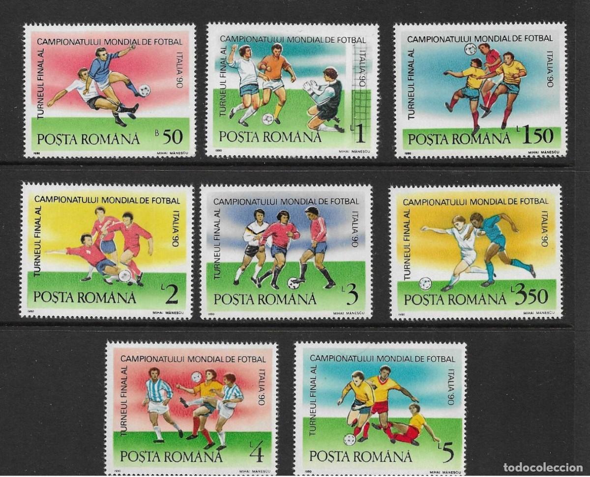 Sellos: RUMANIA 1990 SERIE 8 STAMPS MNH FOOTBALL WORLD CUP MUNDIAL DE FUTBOL ITALIA 90 DEPORTES SPORTS