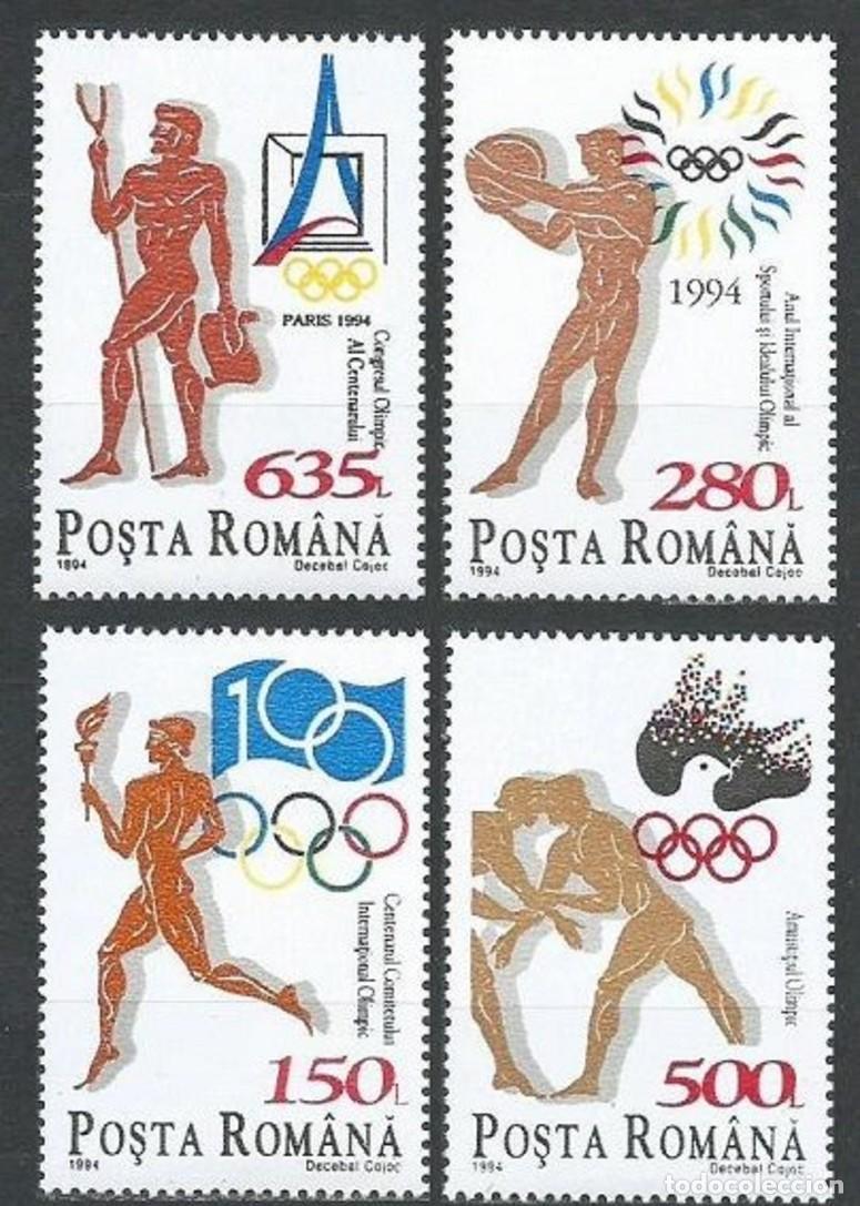 Sellos: RUMANIA 1994 SERIE 4 STAMPS MNH CENTENARIO DEL COMITE OLIMPICO INTERNACIONAL OLIMPIADAS DEPORTES