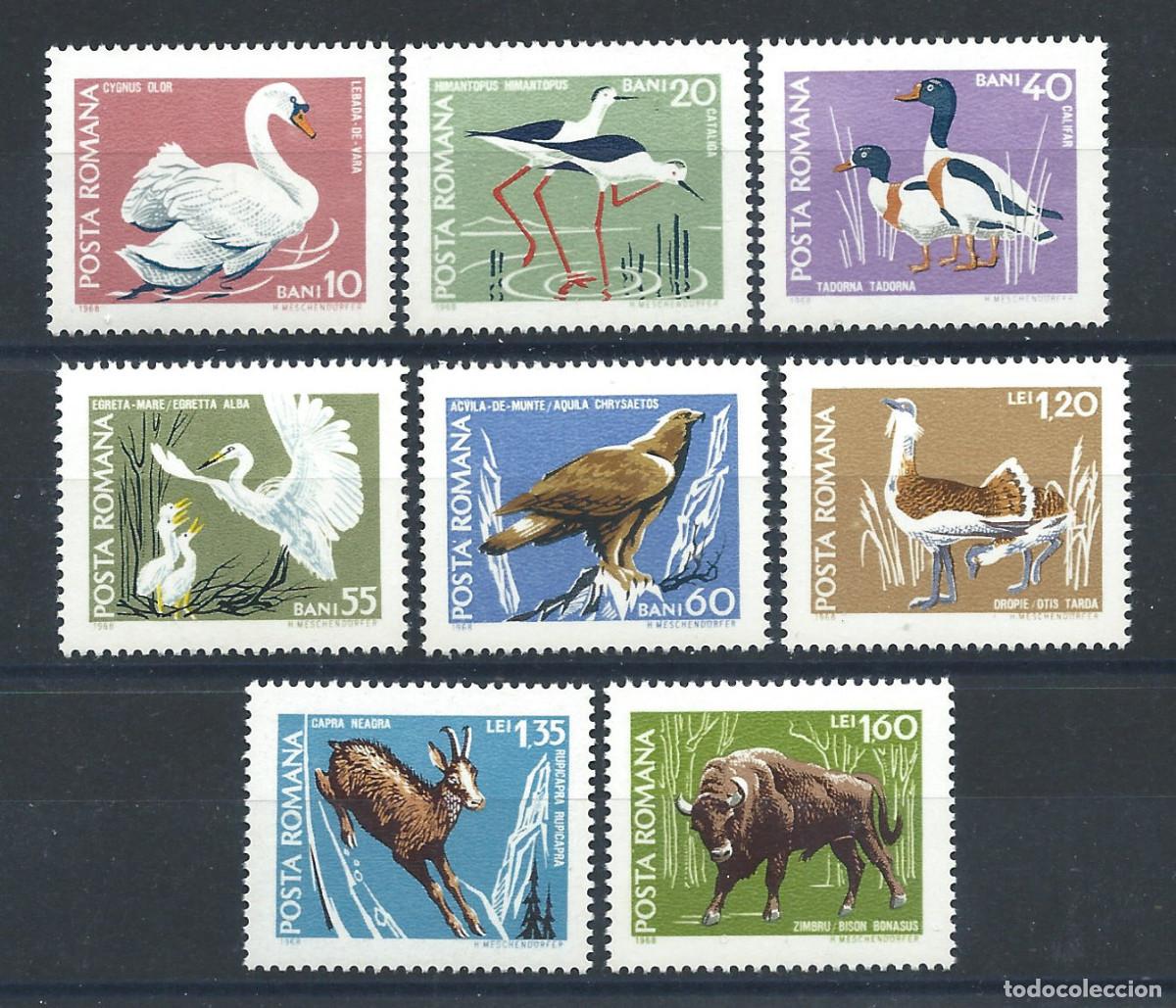 Sellos: Roumanie N&deg;2423/30** (MNH) 1968 - Faune &rdquo;Oiseaux&rdquo;