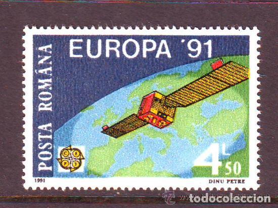Sellos: Rumania 1991 Ivert 3932 *** Europa y el Espacio