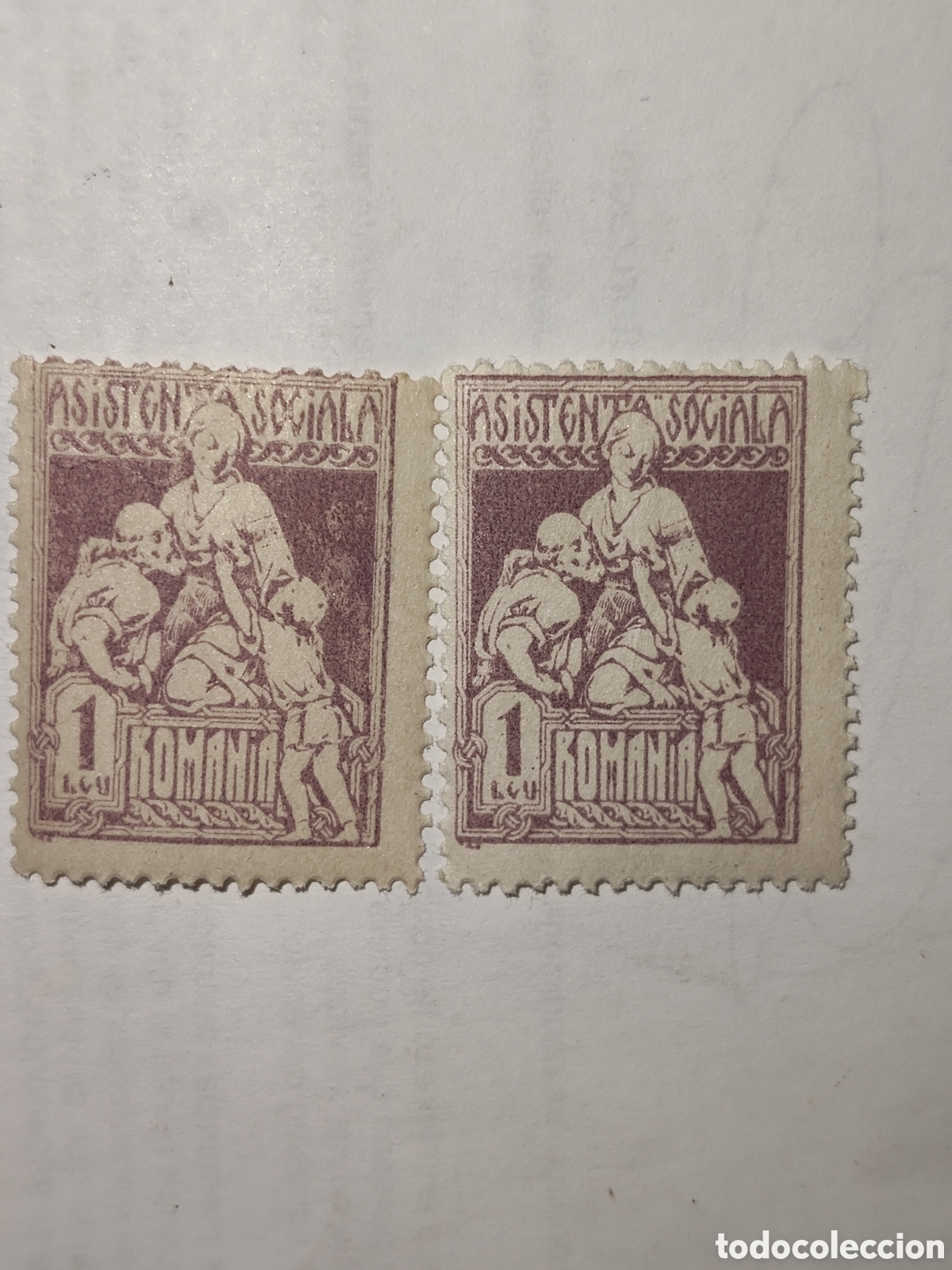 Sellos: 2 Sellos de Ruman&iacute;a asistencia social 1921 usados