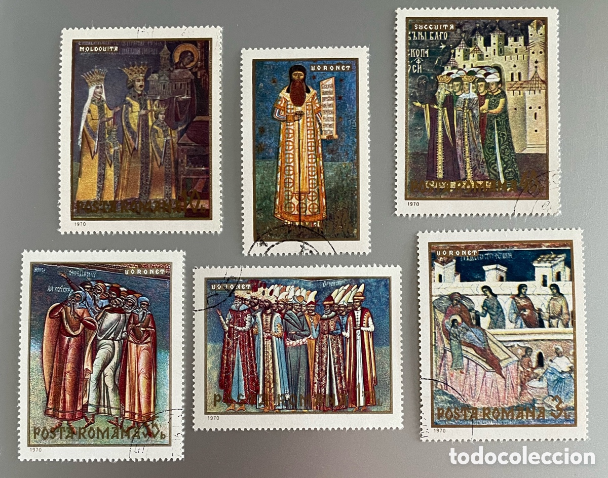 Sellos: Ruman&iacute;a. Frescos de monasterios moldavos. 1970.