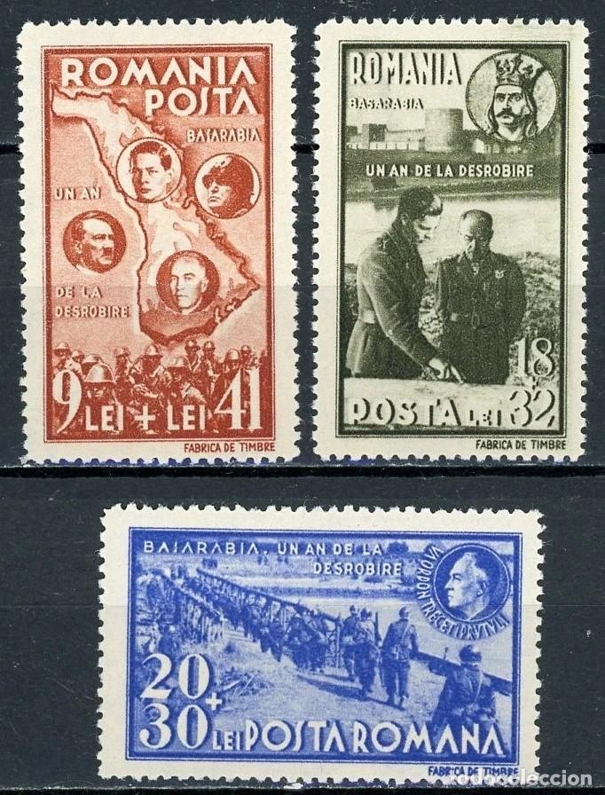 Sellos: Rumania 1943 Ivert 702/4 ** Aniversario de la Liberaci&oacute;n de la BESSARABIE