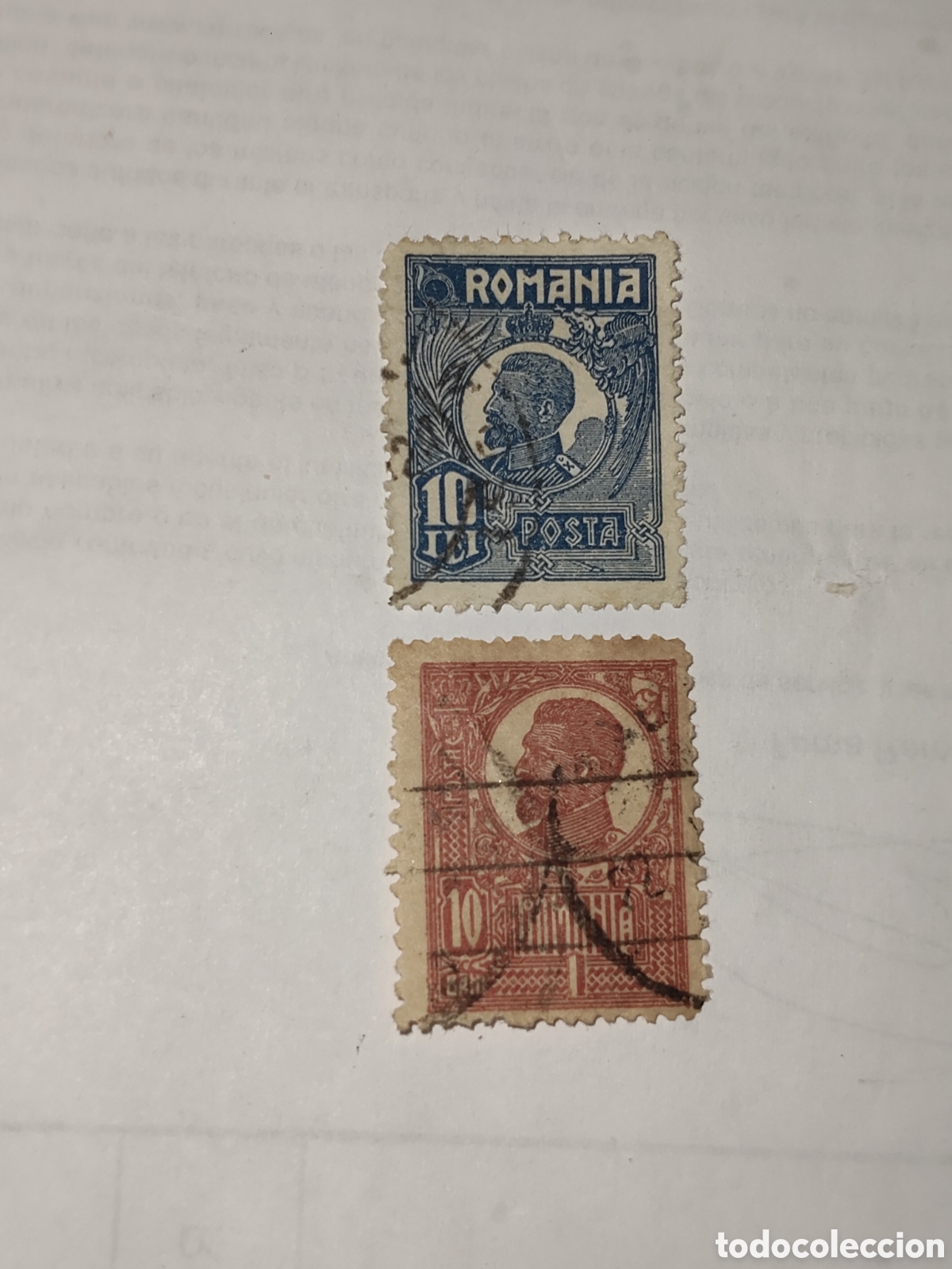 Sellos: 2 Sellos de Ruman&iacute;a Rey Fernando l 1920-23 usados