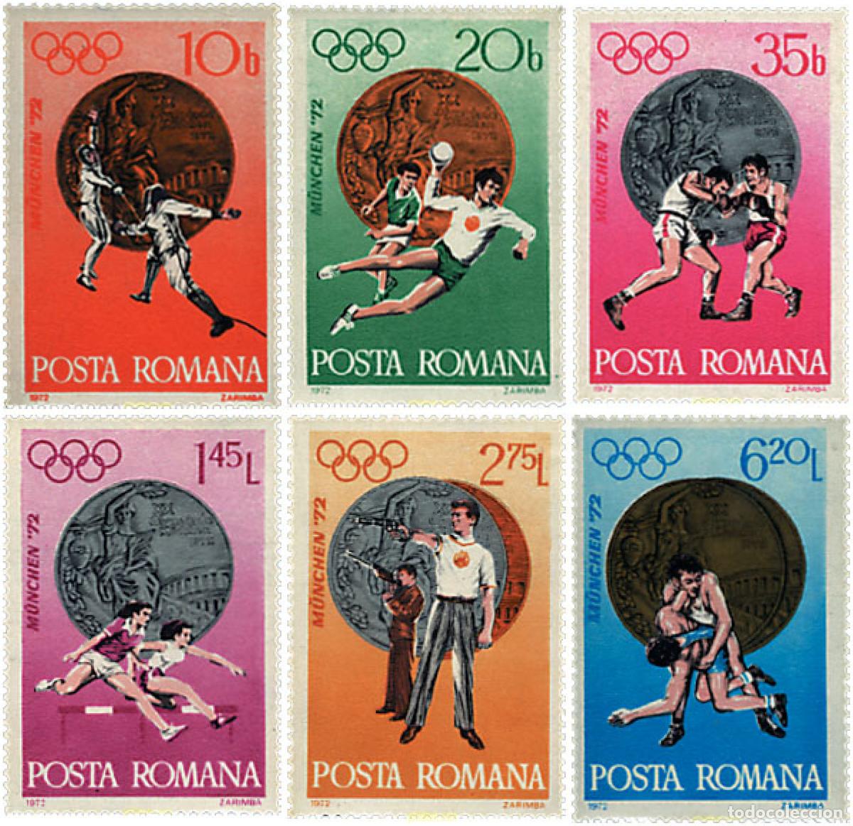 Sellos: 61964 MNH RUMANIA 1972 20 JUEGOS OLIMPICOS VERANO MUNICH 1972