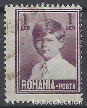 Sellos: RUMAN&Iacute;A 1928 - REY MIGUEL, 1L P&Uacute;RPURA - USADO