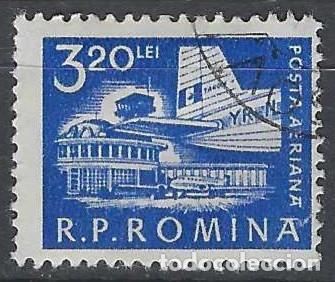 Sellos: RUMAN&Iacute;A 1960 - VIDA COTIDIANA, AEROPUERTO DE BUCAREST, A&Eacute;REO - USADO