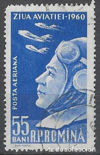 Sellos: RUMAN&Iacute;A 1960 - 50&ordm; ANIV. DEL 1&ordm; VUELO DE AUREL VLAICU, A&Eacute;REO - USADO