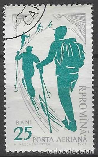 Sellos: RUMAN&Iacute;A 1961 - DEPORTES ALPINOS, MARCHA, A&Eacute;REO - USADO