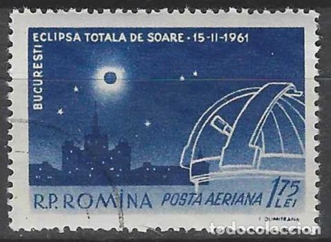 Sellos: RUMAN&Iacute;A 1961 - ECLIPSE TOTAL DE SOL, A&Eacute;REO - USADO