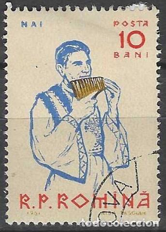 Sellos: RUMAN&Iacute;A 1961 - INSTRUMENTOS MUSICALES POPULARES, NAI - USADO