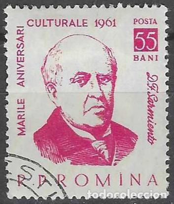 Sellos: RUMAN&Iacute;A 1961 - PERSONAJES, DOMINGO SARMIENTO - USADO