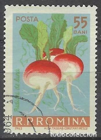 Sellos: RUMAN&Iacute;A 1963 - VEGETALES - USADO