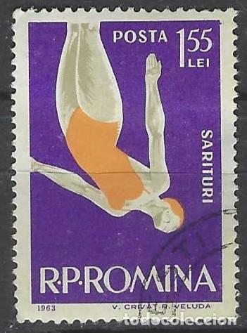 Sellos: RUMAN&Iacute;A 1963 - DEPORTES ACU&Aacute;TICOS - USADO