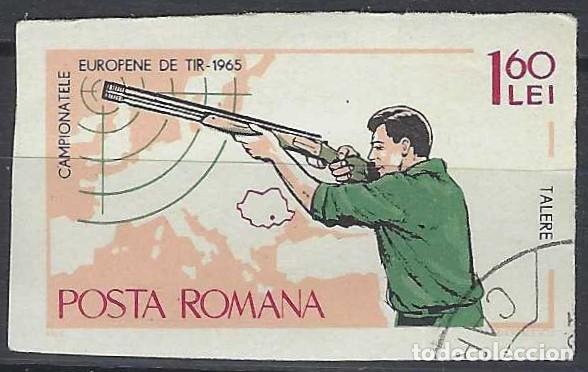 Sellos: RUMAN&Iacute;A 1965 - CAMPEONATO DE EUROPA DE TIRO - USADO SIN DENTAR