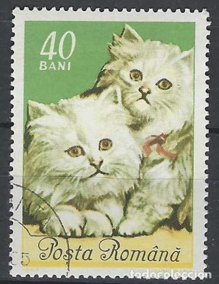 Sellos: RUMAN&Iacute;A 1965 - FAUNA, GATOS - USADO