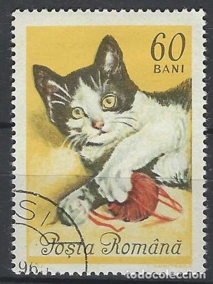 Sellos: RUMAN&Iacute;A 1965 - FAUNA, GATOS - USADO